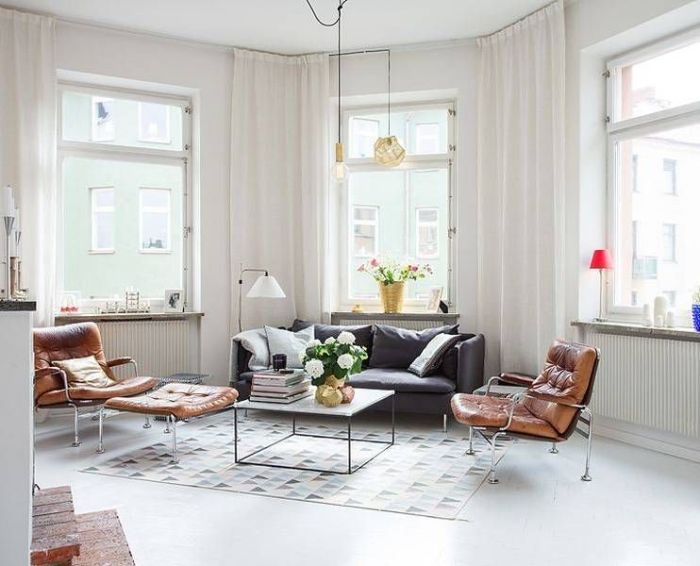 Living scandinavian room nordic floor rooms arc lamp inspired wall